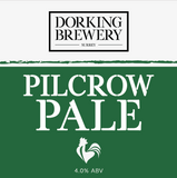 Dorking Brewery Pilcrow Pale cask badge, 4.0% ABV.